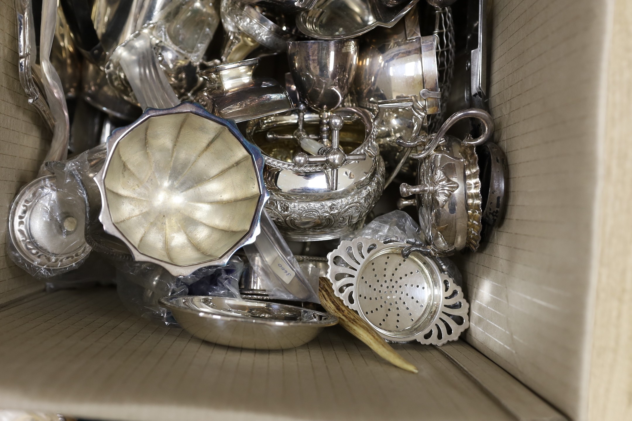 A selection of plated wares, to include a cocktail shaker, etc.